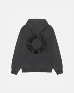 BUANA ZIP HOODIE PIGMENT DYED BLACK