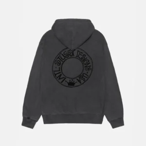 BUANA ZIP HOODIE PIGMENT DYED BLACK