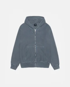 BUANA ZIP HOODIE PIGMENT DYED BLUE