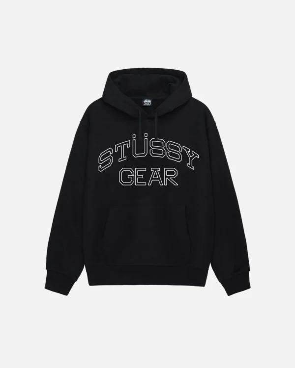 STUSSY GEAR HOODIE BLACK