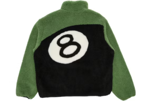 Stussy 8 Ball Sherpa Reversible Jacket – Green