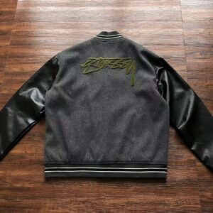 Stussy Big S Letterman Grey Jacket