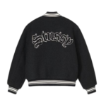 Stussy Black Aesthetic Varsity Jacket